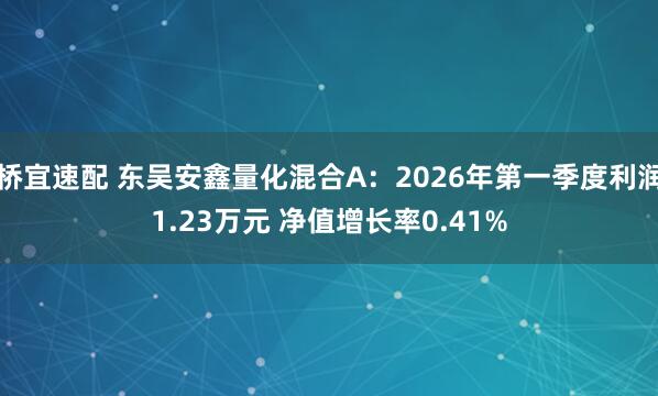 桥宜速配 东吴安鑫量化混合A：2026年第一季度利润1.23万元 净值增长率0.41%